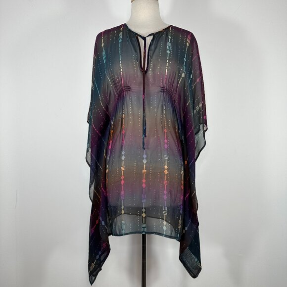 Twelfth Street by Cynthia Vincent Tops - NWT Twelfth Street by Cynthia Vincent Size P Silk Multicolor V Neck Poncho